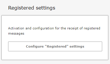 Screenshot of settings for registered mail