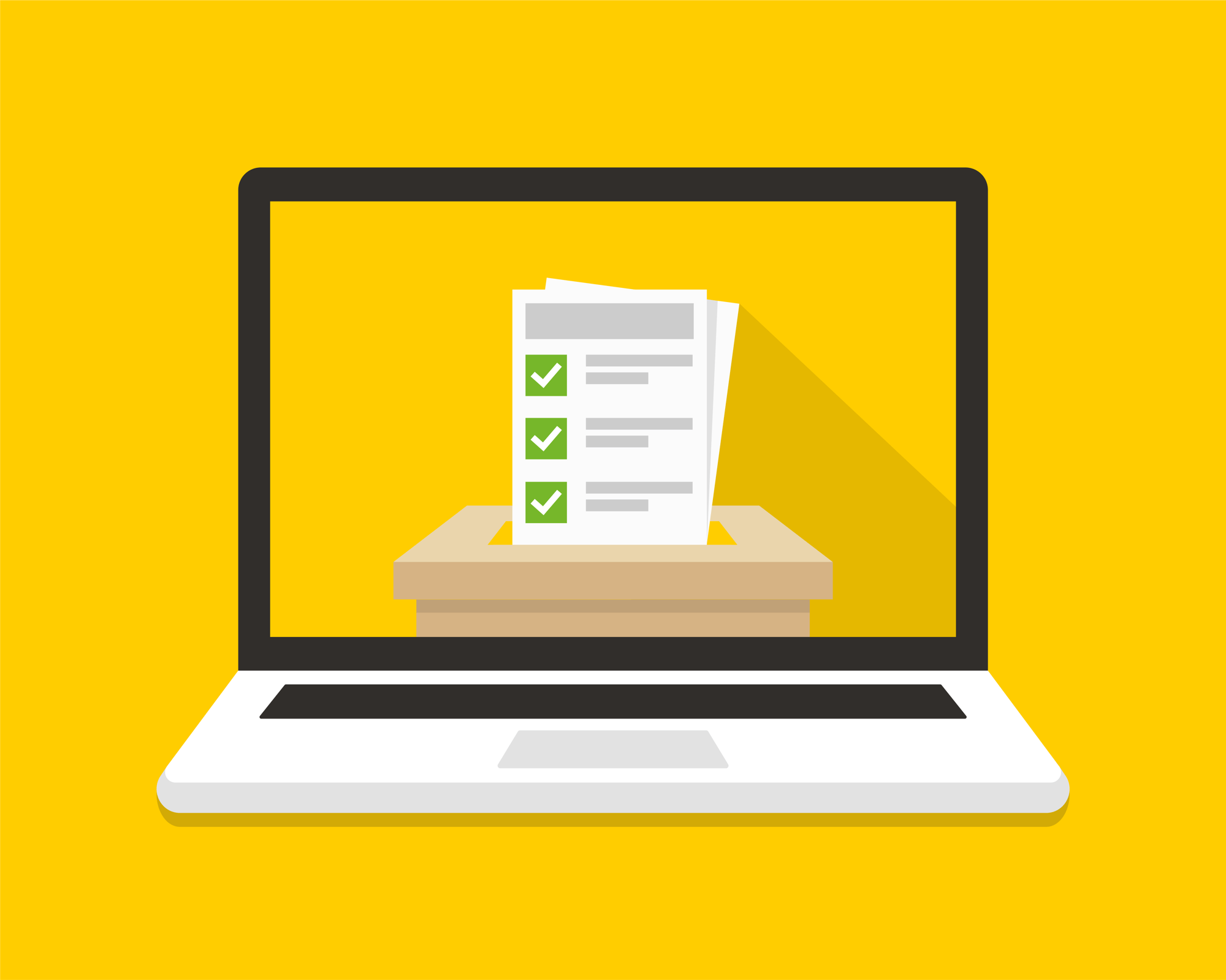 Une urne sur un écran d’ordinateur portable